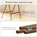 COLAMY Bar Stools Set of 2, Counter Height Bar Stools with Back, Modern Upholstered Island Stools with Metal Legs for Kitchen Island, Counter, Dining Room, Beige