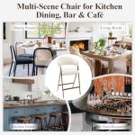 COLAMY Bar Stools Set of 2, Counter Height Bar Stools with Back, Modern Upholstered Island Stools with Metal Legs for Kitchen Island, Counter, Dining Room, Beige