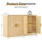 Decofy 55" Sideboard Buffet Cabinet, Mid Century Modern Console Cabinet with Wavy Grain Doors & Adjustable Shelves for Kitchen Buffet Cabinet, Living Room, Entryway, Coffee Bar Cabinet (Natural Oak)