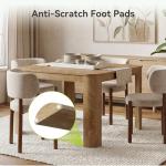 LITTLE TREE Square Dining Table with Rounded Corners, Modern 47" Kitchen Table for 4 People, Space Saving Dining Room Table for Kitchen (Light Walnut, MDF)