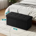 Snuvid 30-INCH Storage Ottoman Bench, Footrest with Storage, End of Bed Bench Coffee Table for Living Room, Bedroom, Entryway, Black