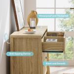 LIKIMIO Fluted 6 Drawers Dresser for Bedroom, 47" Wide Modern Chest of Drawers with Metal Handle, Wooden Dresser Storage Organizer for Living Room, Entryway, Hallway, Natural Oak