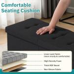 Snuvid 30-INCH Storage Ottoman Bench, Footrest with Storage, End of Bed Bench Coffee Table for Living Room, Bedroom, Entryway, Black