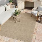 Easy Jute Neutral 6x9 Indoor Outdoor Rug Washable Modern Patio Rugs Non Slip Stain Resistant Easy Jute Dining Room Throw Carpet Large Area Rug for Porch Kitchen Bedroom Living Room Backyard, Tan