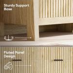 LIKIMIO Fluted 6 Drawers Dresser for Bedroom, 47" Wide Modern Chest of Drawers with Metal Handle, Wooden Dresser Storage Organizer for Living Room, Entryway, Hallway, Natural Oak