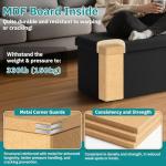 Snuvid 30-INCH Storage Ottoman Bench, Footrest with Storage, End of Bed Bench Coffee Table for Living Room, Bedroom, Entryway, Black