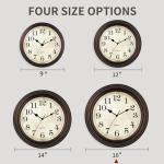 HYLANDA Wall Clock, Bronze Silent Non Ticking Classic Battery Operated Clocks, Decorative for Living Room, Bedrooms, Kitchen, Office (16 inch)
