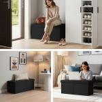 Snuvid 30-INCH Storage Ottoman Bench, Footrest with Storage, End of Bed Bench Coffee Table for Living Room, Bedroom, Entryway, Black