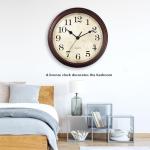 HYLANDA Wall Clock, Bronze Silent Non Ticking Classic Battery Operated Clocks, Decorative for Living Room, Bedrooms, Kitchen, Office (16 inch)