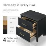 24/7 Shop at Home Sawer Modern 23-inch Wood Nightstand with 2 Drawers and USB Ports, Wooden Night Stand for Bedroom, Apartment, Small Bedside Table for Living Room, Black