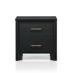 24/7 Shop at Home Sawer Modern 23-inch Wood Nightstand with 2 Drawers and USB Ports, Wooden Night Stand for Bedroom, Apartment, Small Bedside Table for Living Room, Black