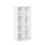 Furinno LUDER Book Shelf, 7-Cube Bookshelf, Bookcase with Open Shelves, 9.4 x 19.5 x 41.7, Easy Assembly, for Living Room, Bedroom, Home Office, Plain White