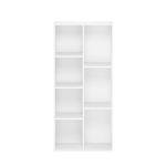 Furinno LUDER Book Shelf, 7-Cube Bookshelf, Bookcase with Open Shelves, 9.4 x 19.5 x 41.7, Easy Assembly, for Living Room, Bedroom, Home Office, Plain White