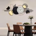 WALL Large Modern Abstract Metal Wall Art, Black and Gold Geometric Circles Wall Decoration, Contemporary Home Decor,59 × 24 in Wall Art for Living Room/Dinning Room/Bedroom/Entryway/Kitchen/Office
