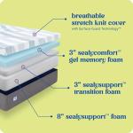 Sealy Dreamlife 14” Foam Mattress-in-a-Box, Queen, SealyComfort Gel Memory Foam, SealySupport Transition Foam, Machine Washable Cover