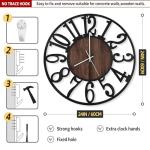 LEIKE Large Wall Clocks with Night Light Battery Operated,Silent Non Ticking,Rustic Modern Big Wood Clock for Living Room, Bedroom,Kitchen,Farmhouse,Office,Home Decor-24 Inch(Black-Arabic Number)