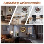 LEIKE Large Wall Clocks with Night Light Battery Operated,Silent Non Ticking,Rustic Modern Big Wood Clock for Living Room, Bedroom,Kitchen,Farmhouse,Office,Home Decor-24 Inch(Black-Arabic Number)