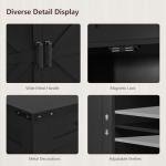 usikey Buffet Cabinet, 61” Large Sideboard Buffet Storage Cabinet with 3 Drawers, Farmhouse Coffee Bar with 4 Doors, for Kitchen, Living Room, Black