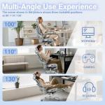 Ergonomic Mesh Office Chair with Footrest, High Back Desk Chair with 4D Armrests, 3-Zone Dynamic Lumbar Support, Ergonomic Office Chair with Wheels (Silver Gray)