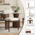 MALOL Modern Wooden Dining Chairs Set of 2, Upholstered Fabric Kitchen Chairs with Sculptural Backrest, Mid-Century Farmhouse Dining Room Chairs with Solid Wood Legs, Beige