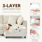 zzlay 146.4'' Modular Sectional Sofa with 2 Storage Ottoman, Oversized U Shaped Cloud Couch, Modern Comfy Chenille Deep Seat Sleeper Sofa, 6 Seat Convertible Couches for Living Room, Beige