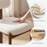 MALOL Modern Wooden Dining Chairs Set of 2, Upholstered Fabric Kitchen Chairs with Sculptural Backrest, Mid-Century Farmhouse Dining Room Chairs with Solid Wood Legs, Beige