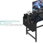 Lufeiya Computer Desk with Fabric Drawers, 40 Inch Reversible Gaming Desk for Small Space Home Office, Modern Simple Study Writing Table PC Desks for Bedroom, Black