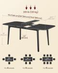 VASAGLE MAEZO Collection - Extendable Dining Table for 4/6/8, Kitchen Table with Tapered Legs, Curved Transitions, for Dining Room, Kitchen, Home Office, Charcoal Gray UKDT090B01V1