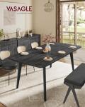 VASAGLE MAEZO Collection - Extendable Dining Table for 4/6/8, Kitchen Table with Tapered Legs, Curved Transitions, for Dining Room, Kitchen, Home Office, Charcoal Gray UKDT090B01V1