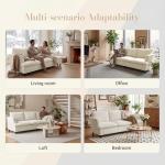 GRUSIGN 3 Seater Corduroy Couch, 89" Comfy Couch with Deep Seat, Modern Sofa Couch for Living Room, Office, Bedroom, Apartment (Pillows not Included)