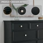 Signature Design by Ashley Lanolee Traditional Dresser with Framed Drawer Fronts and Tapered Feet, 7 Drawers, Satin Nickel Knobs, Wood, 36" High, Black