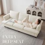 GRUSIGN 3 Seater Corduroy Couch, 89" Comfy Couch with Deep Seat, Modern Sofa Couch for Living Room, Office, Bedroom, Apartment (Pillows not Included)