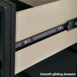 Signature Design by Ashley Lanolee Traditional Dresser with Framed Drawer Fronts and Tapered Feet, 7 Drawers, Satin Nickel Knobs, Wood, 36" High, Black