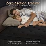 ZLNDR Aura 12 Inch Queen Hybrid Mattress for Master Bedroom and Shared Use, Medium Firm Memory Foam Pocket Spring Mattress, Breathable Cover, CertiPUR-US