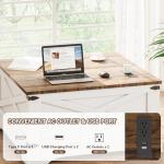 BROTTAR Lift Top Coffee Table with Storage, Square Coffee Table for Living Room with Charging Ports, Farmhouse Dining Table with Large Hidden Storage, White, 31.5"