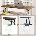 BROTTAR Lift Top Coffee Table with Storage, Square Coffee Table for Living Room with Charging Ports, Farmhouse Dining Table with Large Hidden Storage, White, 31.5"