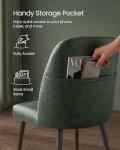 VASAGLE EKHO Collection - Dining Chairs Set of 4, Upholstered Kitchen Chairs, Comfortable Seat, Synthetic Leather with Stitching, Mid-Century Modern, Easy Assembly, with Storage Pocket, Forest Green
