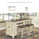 Signature Design by Ashley Bolanburg Farmhouse 24" Counter Height Upholstered Barstool, 2 Count, Whitewash