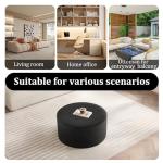 BSHOMGI Round Coffee Table Ottoman for Corduroy Cloud Sectional Couches in a Box Memory Foam Compressed Pouf Footstool Rest for Living Room, Bedroom, Makeup Room No Assembly Require(Black, 32")