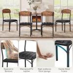 Jocoevol Dining Chairs Set of 4 - Upholstered Dining Room Chairs with PU Leather, Industrial Kitchen Chairs with Wooden Backrest and Thickened Metal Legs, for Dining Room, Living Room (Vintage)