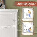 Romorgniz 55" Long Dresser for Bedroom with 12 Fabric Drawers, Entertainment Center for 60 inch TV Dressers & Chests of Drawers Large Organizer, Living Room, Metal Frame, Wood Top, White