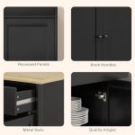 HOMCOM Sideboard Buffet Cabinet with Storage, 55" Modern Kitchen Cabinet with 4 Doors, 2 Drawers and 2 Adjustable Shelves, Coffee Bar Cabinet, Black