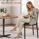 Jocoevol Dining Chairs Set of 4 - Upholstered Dining Room Chairs with PU Leather, Industrial Kitchen Chairs with Wooden Backrest and Thickened Metal Legs, for Dining Room, Living Room (Vintage)