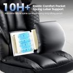 GTPLAYER Big and Tall Gaming Chair 400lbs Heavy Duty Office Chair with Footrest, High Back Pocket Spring Lumbar Support, Ergonomic Wide Comfy Seated Cushion for Lower Back Pain Relief, Earth-Black