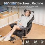 GTPLAYER Big and Tall Gaming Chair 400lbs Heavy Duty Office Chair with Footrest, High Back Pocket Spring Lumbar Support, Ergonomic Wide Comfy Seated Cushion for Lower Back Pain Relief, Earth-Black