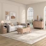 Vanvuson Lift Top Coffee Table with Storage, Mid Century Modern Coffee Table with Solid Wood Legs, 38" Minimalist Fluted Center Table for Living Room, Home Office, Natural Oak