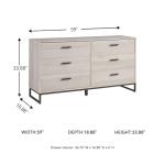 Signature Design by Ashley Socalle 6 Drawer 59" Dresser, Beige
