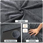 Shintenchi U-Shaped Sectional Couches for Living Room, 4 Seat Sofa with Double Chaise Lounges,Solid Wood Frame Sectional Sofa for Apartment,Dark Grey