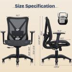 MOLENTS Ergonomic Office Chair, Mesh Computer Desk Chairs with Adjustable Lumbar Support, 3D Armrests, Tilt Function, Comfy Wide Seat, Swivel Executive Work Task Chair for Company and Home