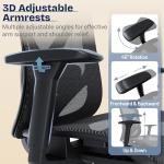 MOLENTS Ergonomic Office Chair, Mesh Computer Desk Chairs with Adjustable Lumbar Support, 3D Armrests, Tilt Function, Comfy Wide Seat, Swivel Executive Work Task Chair for Company and Home